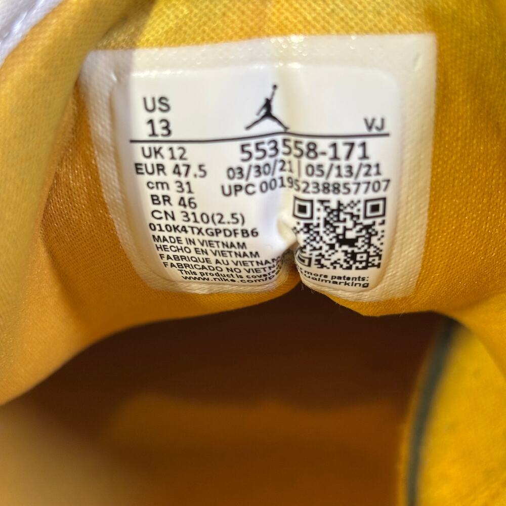 Nike Air Jordan 1 Low Pollen Yellow White Men’s Size 13 - Picture 11 of 11